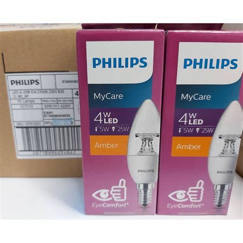 Philips Mycare Led Candle 4 25w 2700k E14 B35 Cl Nd Ap หลอดใส ไม่ดิม