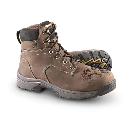 Mens Carolina® 6 Lytning Waterproof Eh Work Boots Brown 422001 Work Boots At Sportsmans Guide