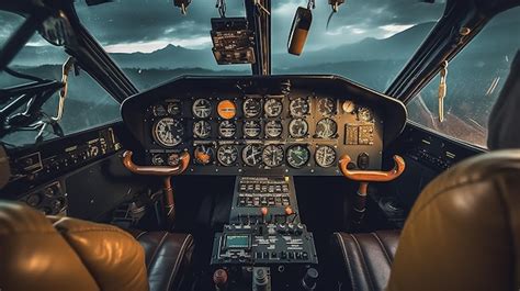 Premium Photo | Helicopter interior view