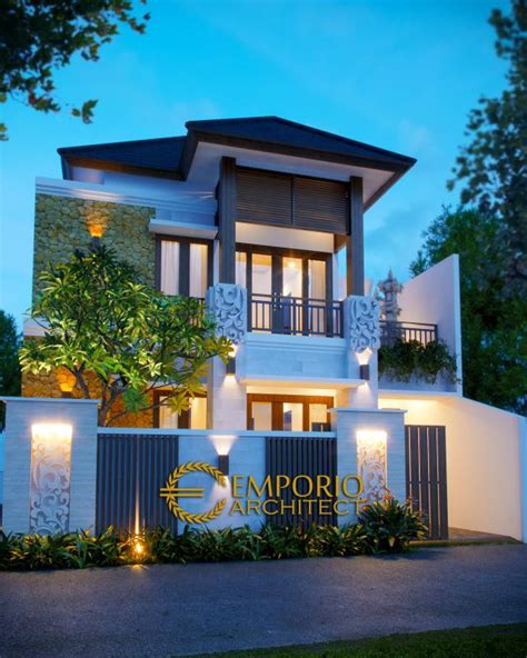 Jasa Arsitek Desain Rumah Bali Modern 2 Lantai Luas 100 M2 Lebar 10 M