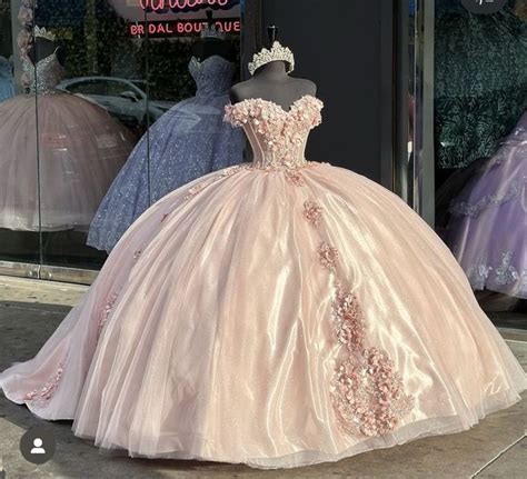 Shiny Pink Quinceanera Dress Ball Gown Applique Party Gowns Sweet