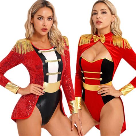 Us Womens Circus Ringmaster Cosplay Costume Halloween Showman Skirted