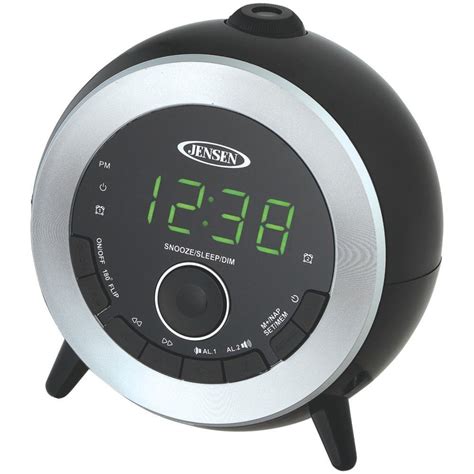 Jensen Compact Amfm Dual Time Projection Alarm Clock Radio With Large Easy To Read Backlit Led