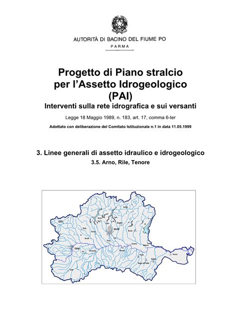 Progetto Di Piano Stralcio Per L Assetto Idrogeologico PAI DocsLib