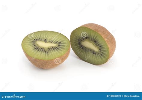 Delicious Ripe Kiwi Fruits Isolated On White Background Stock Image