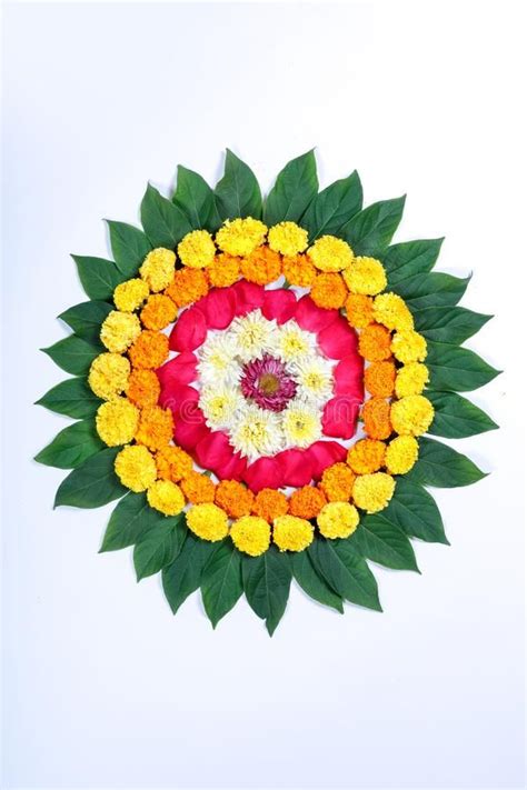 Marigold Flower Rangoli Design for Diwali Festival , Indian Festival ...