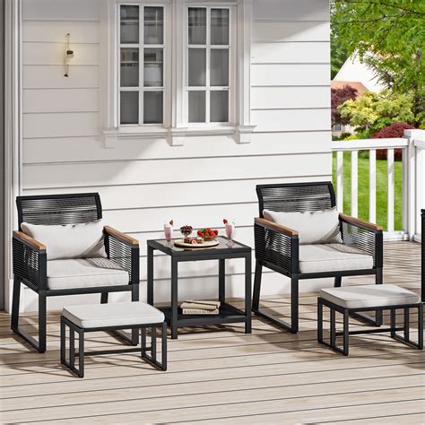 Dextrus Modern Living Room Piece Patio Wicker Set Outdoor Seating