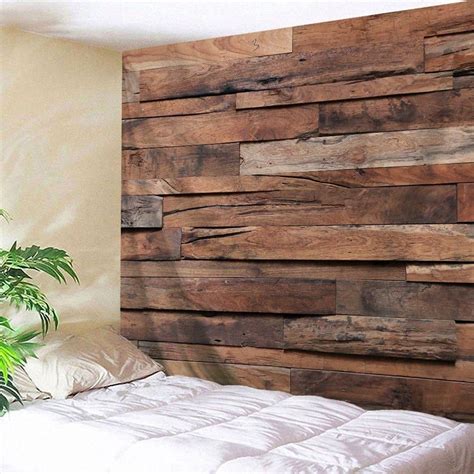 Wood Plank Printed Bedroom Decor Tapestry Wood Color W Inch L