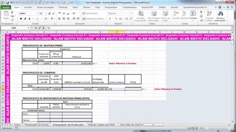 Clase Presupuesto De Materia Prima Compras E Inventarios De Mp Youtube