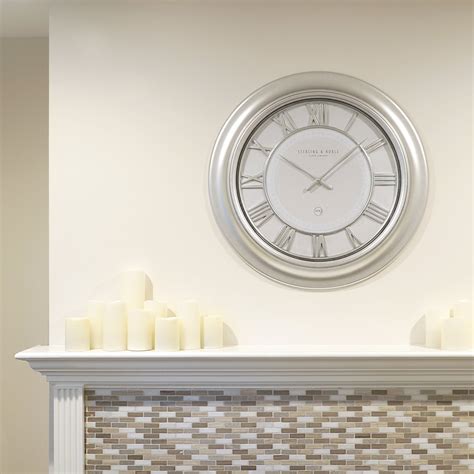 Better Homes & Gardens Modern Oversized 28in. Wall Clock, Silver - Walmart.com