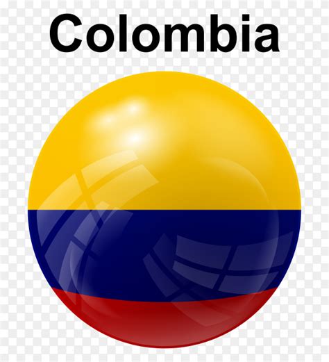 Circle Glossy Flag Of Colombia On Transparent Background Png Similar