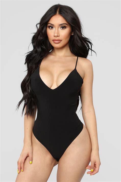 Sleek And Slay Bodysuit Black Fashion Nova Bodysuits Fashion Nova