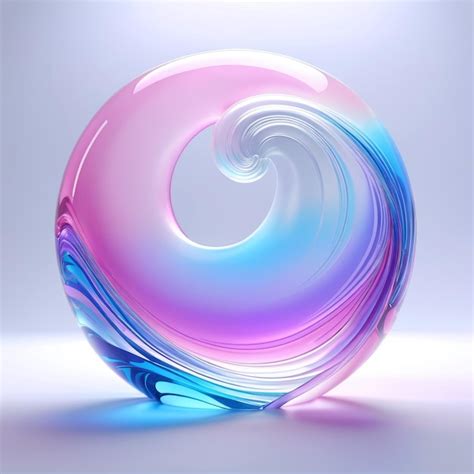 Glass Ball With Spiral Design Premium Ai Generated Image