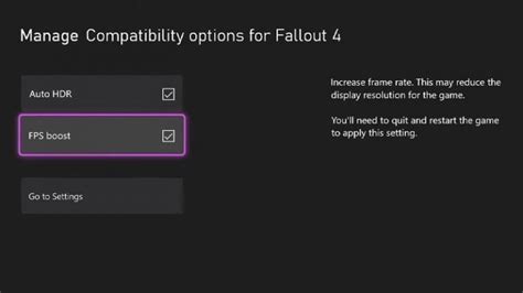 Fallout 4 How To Enable Fps Boost On Xbox Series X And Xbox Series S