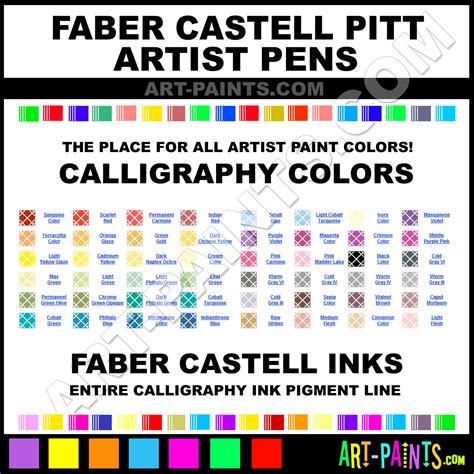 Faber Castell Pitt Artist Pens Calligraphy Ink Pigment Colors - Faber Castell Pitt Artist Pens ...