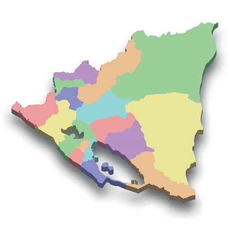 3d isométrica de colores mapa de Nicaragua 49736871 Vector en Vecteezy