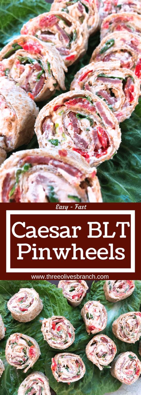 Quick And Easy Party Appetizer Caesar BLT Pinwheel Roll Ups Are Bacon