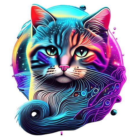 Galaxy Cat Hyper Realistic Lisa Frank Graphic Creative Fabrica