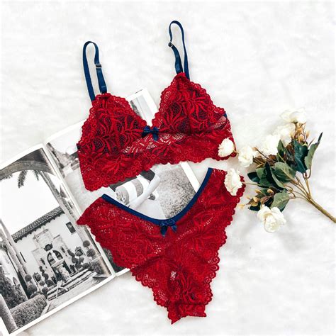 Conjunto Lingerie Calcinha e Sutiã Sexy De Renda Bicolor Gigi Shopee Brasil