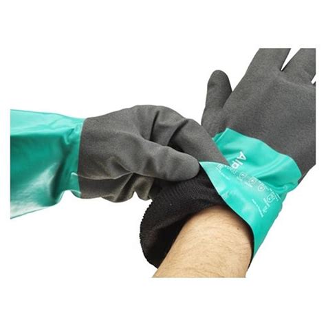 Ansell AlphaTec 58 530 Nitrile Coat Chemical Glove Nylon Lined Pair Winc