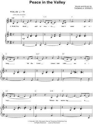 "Peace in the Valley" Sheet Music - 10 Arrangements Available Instantly - Musicnotes