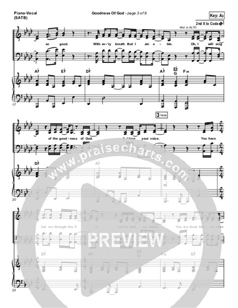 Goodness Of God Sheet Music Pdf Bethel Music Jenn Johnson