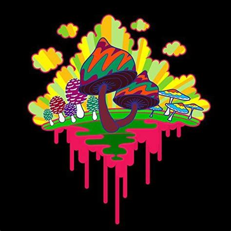 Drippy Mushrooms Funny Hippy Shroom Dripping Design Artwork 18x18