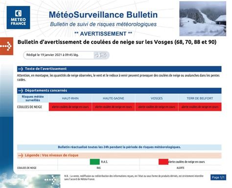 Massif Vosgien Lalerte Aux Coul Es De Neige Est Toujours En Cours