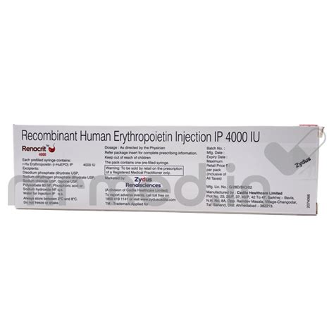 Buy RENOCRIT 4000 IU INJECTION Online Uses Price Dosage