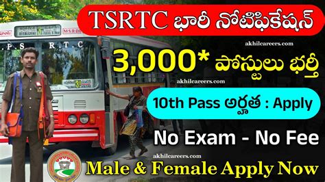 Tsrtc Notification Latest Conductor And Driver Jobs