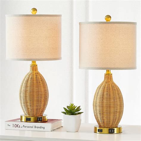 Cinsary Touch Control Rattan Table Lamps Way Dimmable Bedside Lamps