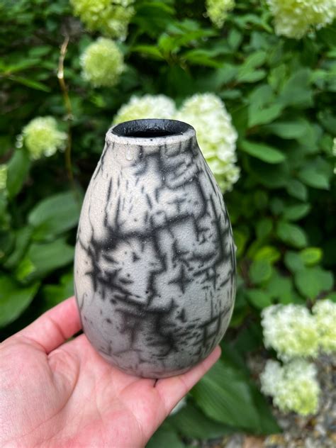 Raku Ceramic Vase Pottery Home Decor Raku Vase Naked Raku Etsy