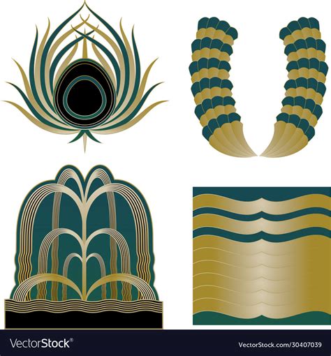 Art deco logos and design elements Royalty Free Vector Image