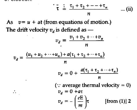 Solve The Derivation Derive Relation Between Drift Velocity And Relax Ation Time Without