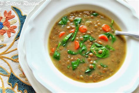 Lentil Spinach Soup - 2 Sisters Recipes by Anna and Liz