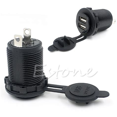 Dual USB Car Cigarette Lighter Socket DC 12V 24V Charger Power Adapter