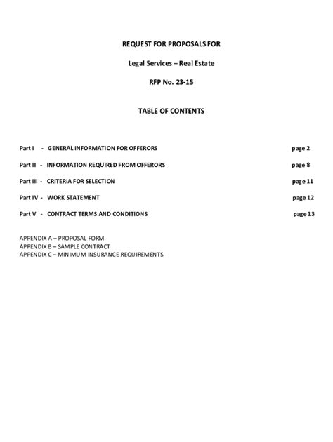 Fillable Online Request For Proposal For Empanelment Of Legal Service