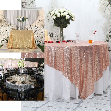 90" x 90" Purple Premium Sequin Square Overlay | TableclothsFactory