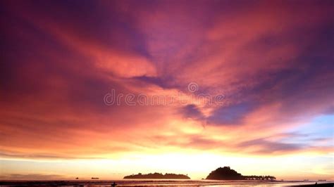 Sunset stock photo. Image of pantai, indonesia, padang - 69961676