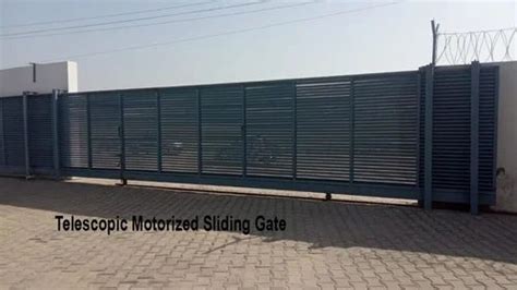 Mild Steel Telescopic Motorized Sliding Gate For Factory 10 Feet At