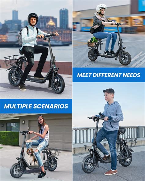 URBANMAX C1 Scooter eléctrico con asiento motor potente de 450 W de