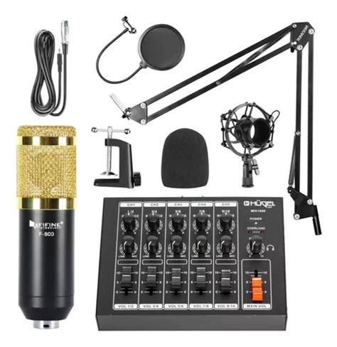 Micr Fono Condensador Con Mixer Soporte Pop Filter Prm