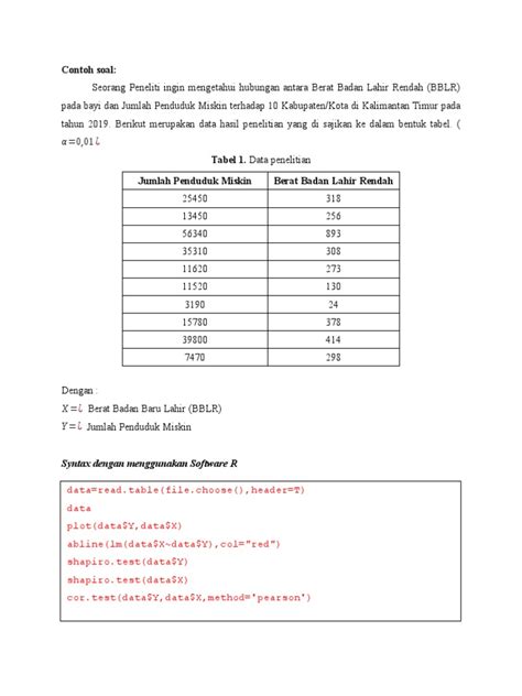 Contoh Soal Korelasi Pearson Pdf