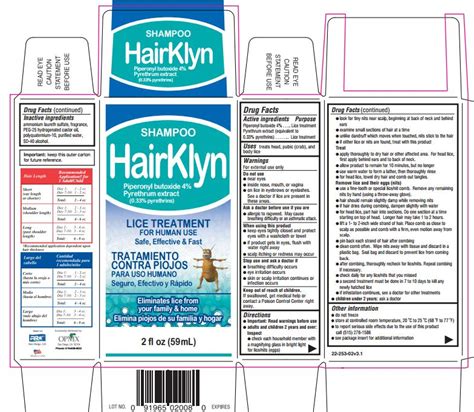 Hairklyn Lice Killing Piperonyl Butoxide Pyrethrum Extract Shampoo