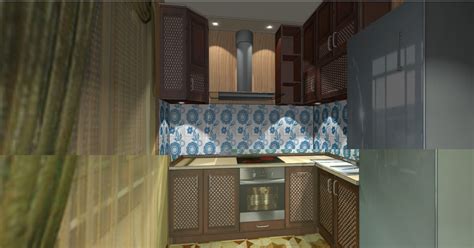 Дизайн проект маленькой кухни в 6 кв. метров. Кухня в русском стиле
