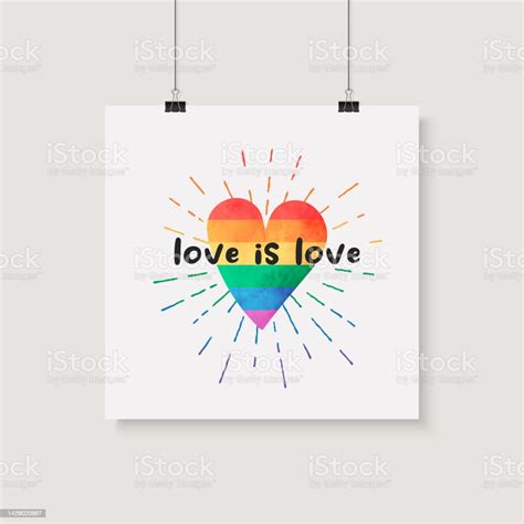 Liebe Ist Liebe Aquarell Herz Mit Lgbtflagge Vector Design Für Tshirt