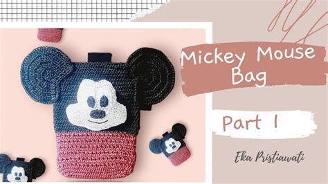 How To Crochet Mickey Mouse Bag Tutorial Merajut Tas Karakter Mickey