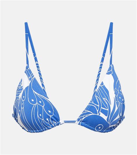 Eres Carlos Printed Triangle Bikini Top Eres