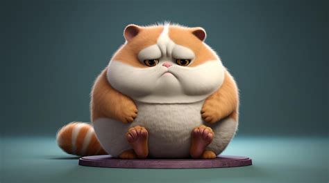 Premium AI Image | cute fat kitten drawn by AI