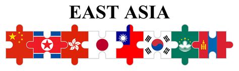 Meeting Concept Jigsaw Pieces Of East Asia Countries Flags Vector ...